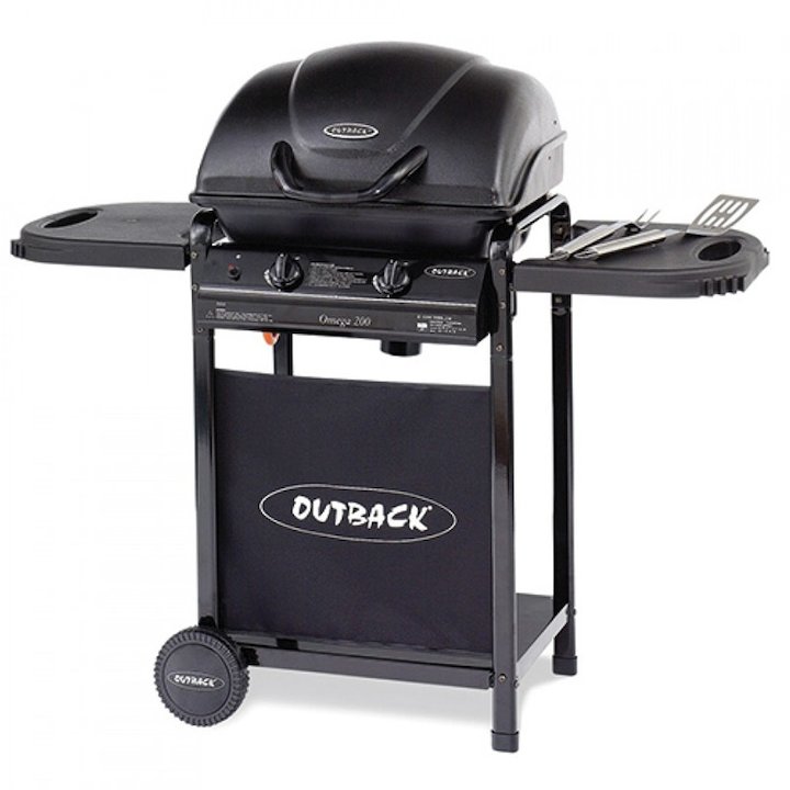 Outback Omega 200 Gas BBQ - Clearance - Black
