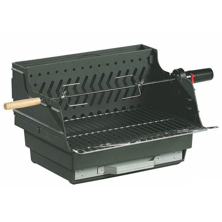 Invicta Assouan Cast-Iron Built-In Charcoal BBQ - Black