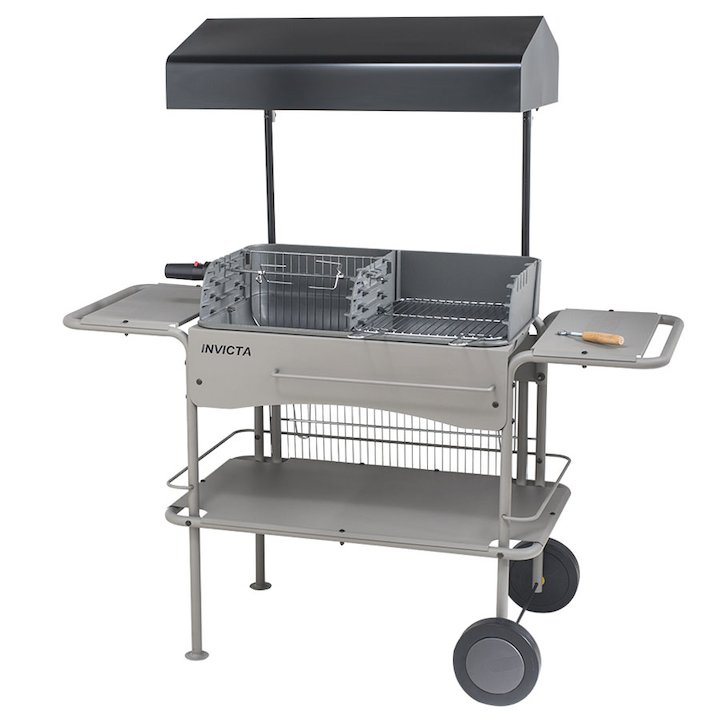 Invicta Grilladin Deluxe Cast-Iron Charcoal BBQ - Silver Filigree