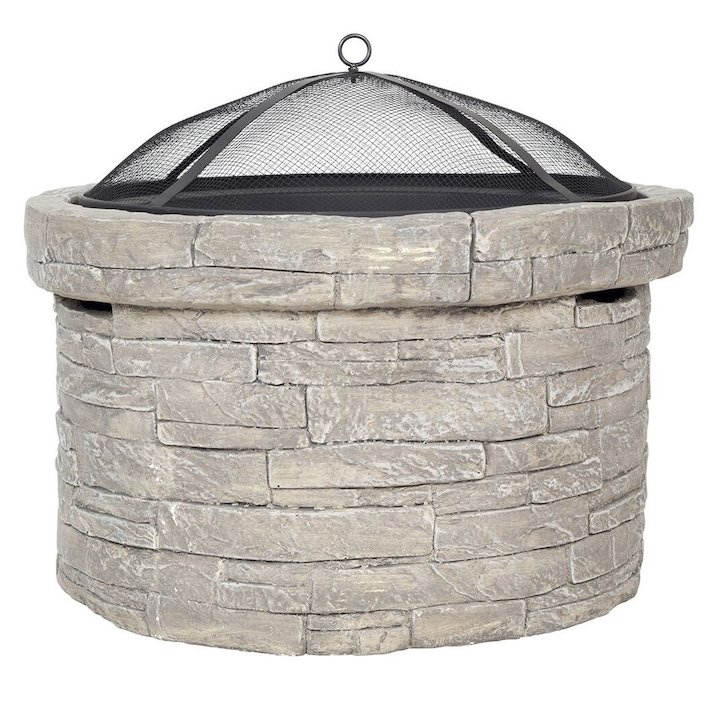 La Hacienda Windemere Magnesia Stone Effect Firepit - Grey