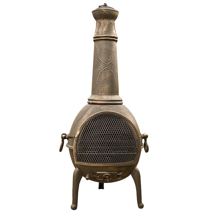 La Hacienda Sierra Jumbo Cast-Iron Chiminea - Bronze