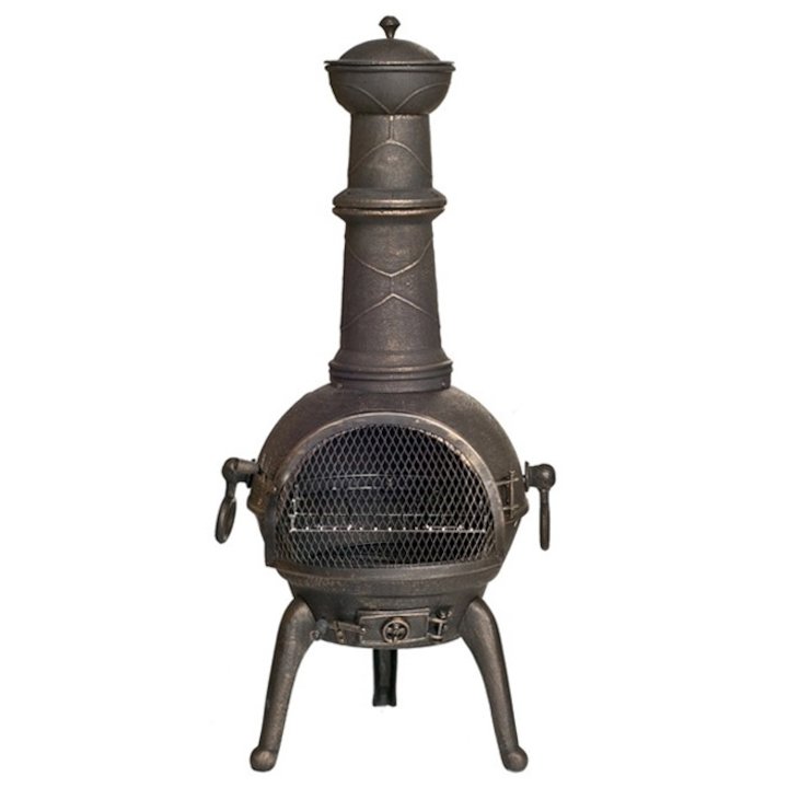 La Hacienda Sierra Large Cast-Iron Chiminea - Bronze