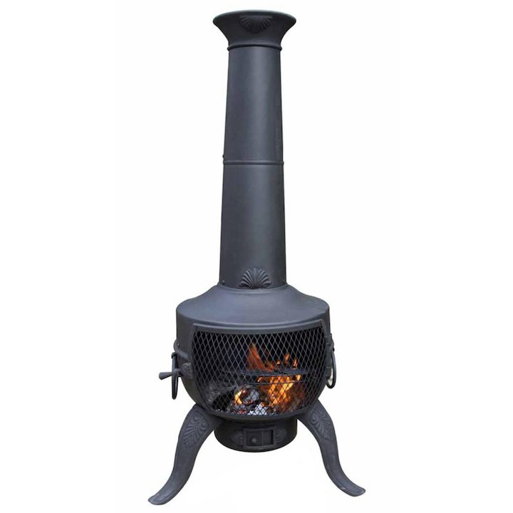 Gardeco Tia Large Steel Chiminea - Black