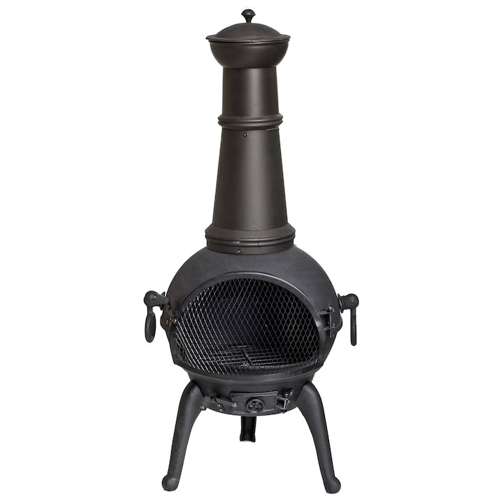 La Hacienda Lisbon Large Steel Chiminea - Black