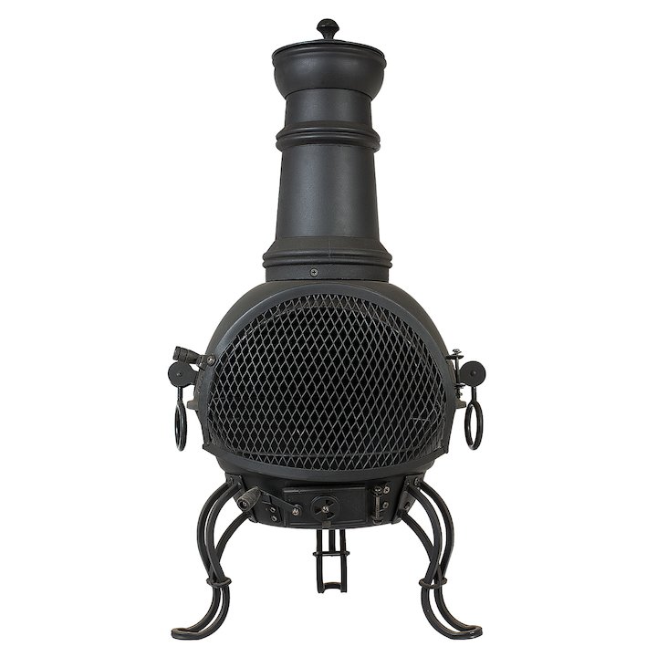 La Hacienda Murcia Medium Steel Chiminea - Black