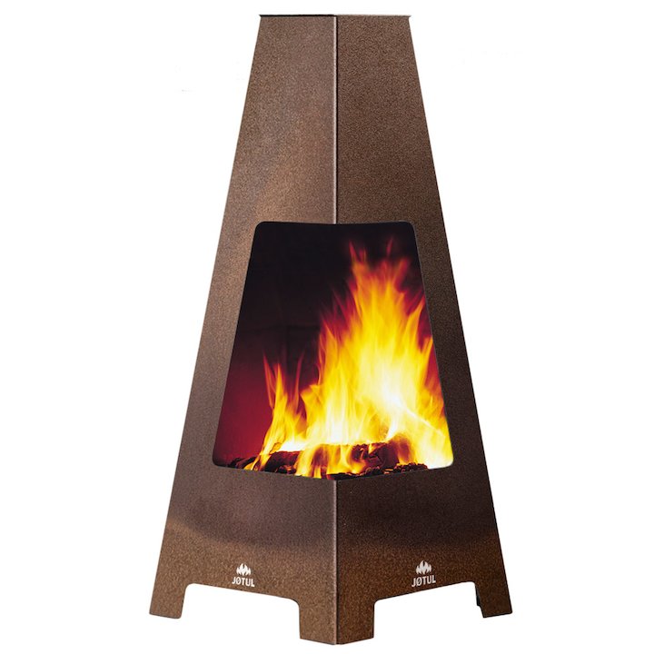 Jotul Terrazza Outdoor Modern Chiminea - Corten Steel