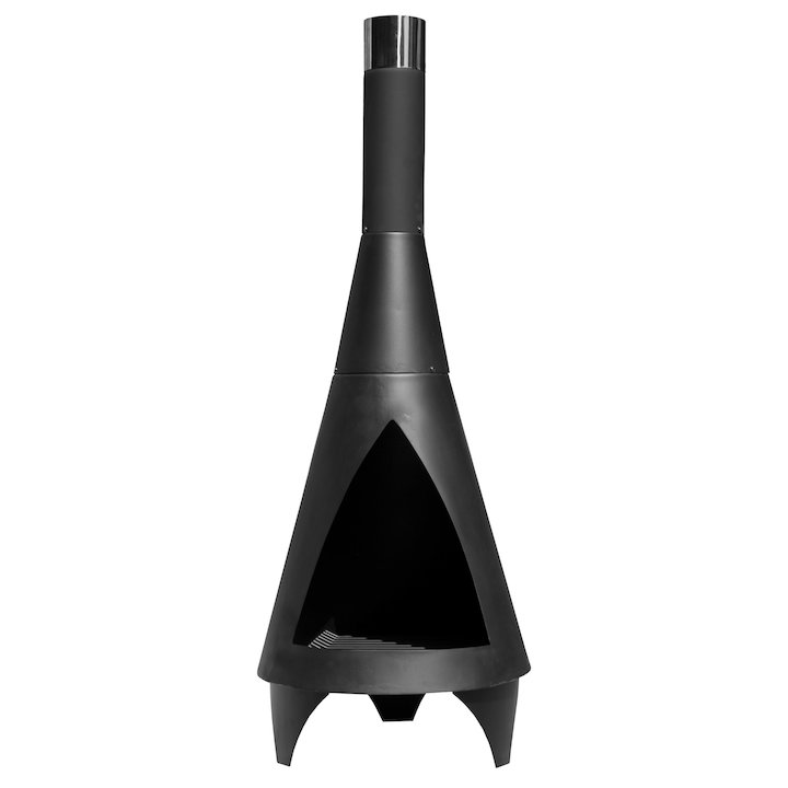 La Hacienda Colorado XL Outdoor Modern Chiminea - Black