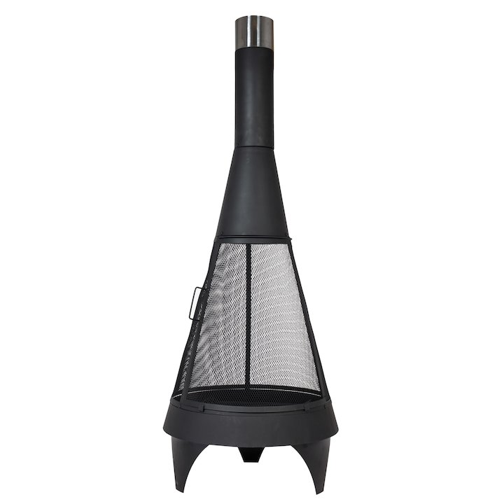 La Hacienda Colorado Mesh Medium Outdoor Modern Chiminea - Black