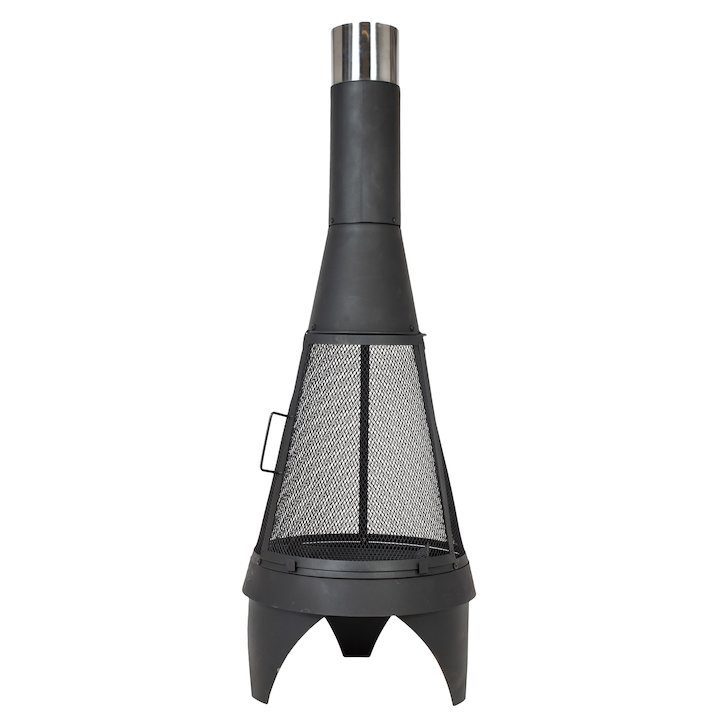 La Hacienda Colorado Mesh XL Outdoor Modern Chiminea - Black