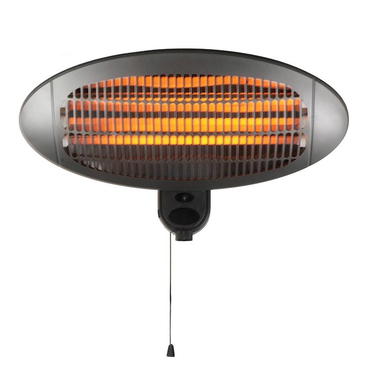 Gardeco Lectro 2000W Wall Mounted Electric Patio Heater - Black