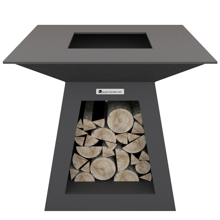 Quan Quadro Premium Large Plancha Firepit - Black