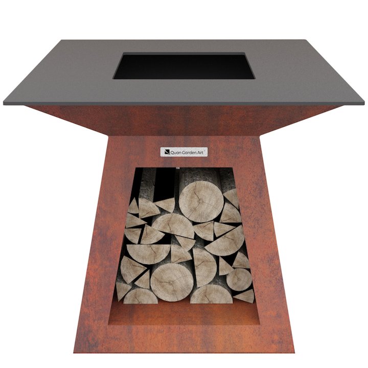 Quan Quadro Premium Large Plancha Firepit - Corten Steel