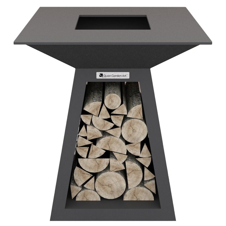 Quan Quadro Premium Small Plancha Firepit - Black