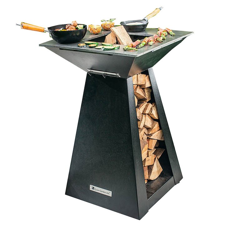 Quan Quadro Basic Small Plancha Firepit Table - Black