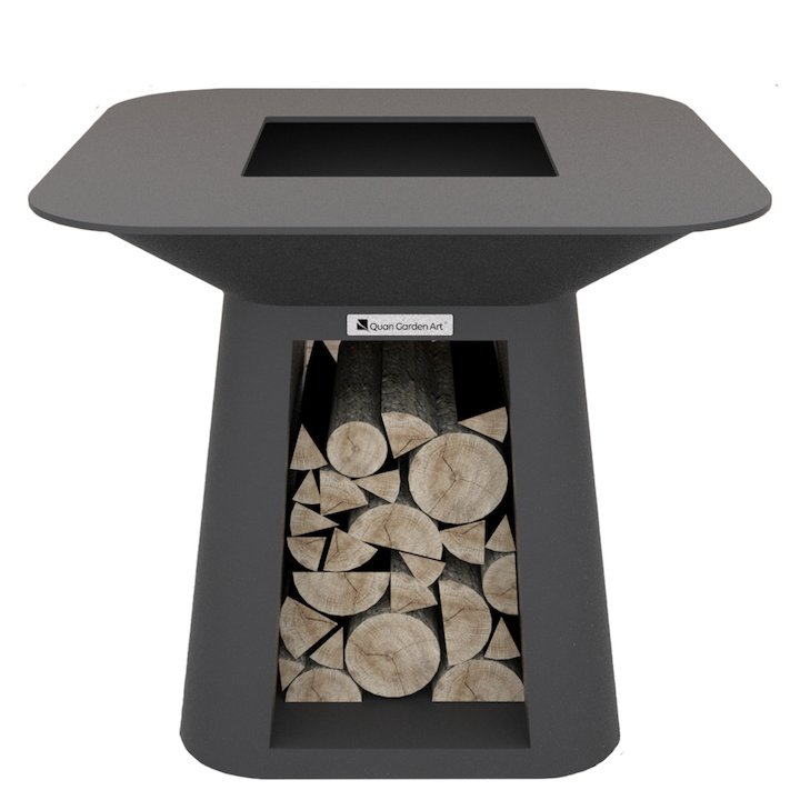 Quan Rondo Premium Large Plancha Firepit - Black