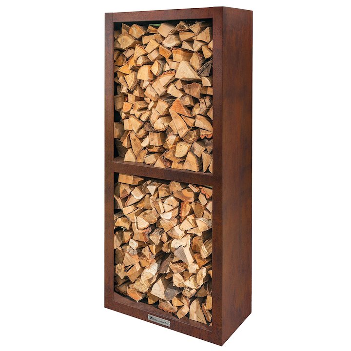 Quan Quadro Basic Outdoor Log Store - Corten Steel