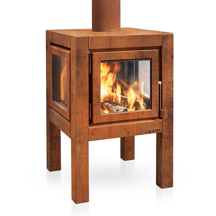 RB73 Quaruba L Outdoor Wood Stove - Corten Steel