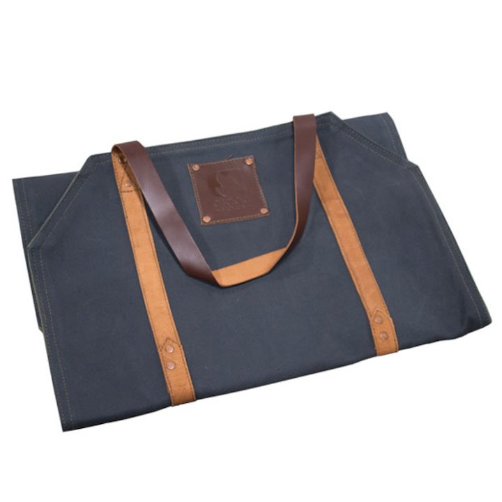 Arada Wood Sling Canvas Log Carrier - Navy Blue