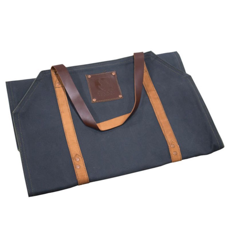Arada Wood Sling Canvas Log Carrier - Navy Blue