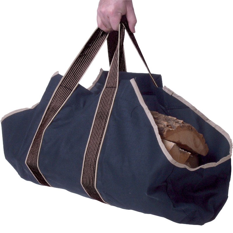 Calfire Wood Sling Canvas Log Carrier - Navy Blue