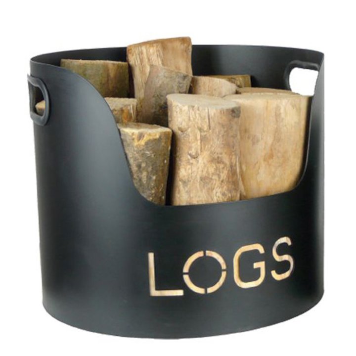 Manor Kindling Wood Pot - Black