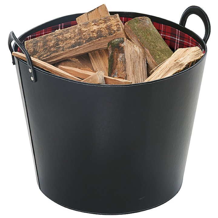 Sirius Round Maxi Log Basket - Black