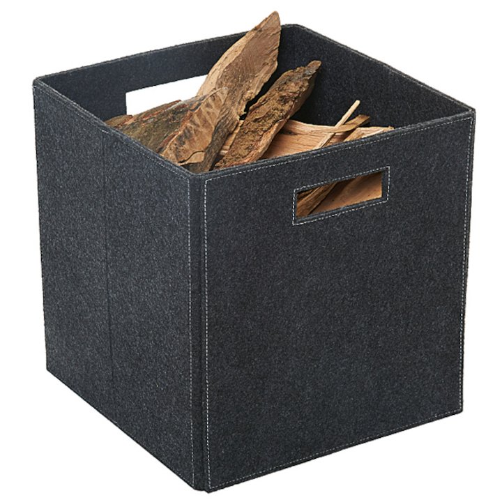 Sirius Napoli Square Log Basket - Grey