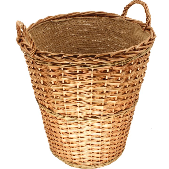 Calfire Round Tall Log Basket - Brown