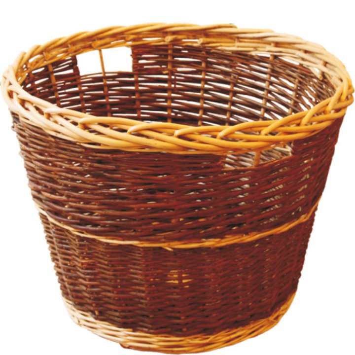 Calfire Round Rustic Log Basket - Brown