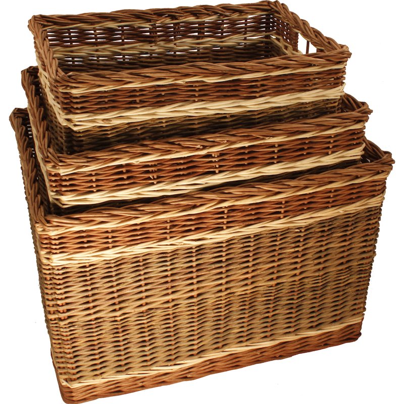 Calfire Oblong Medium Log Basket - Brown