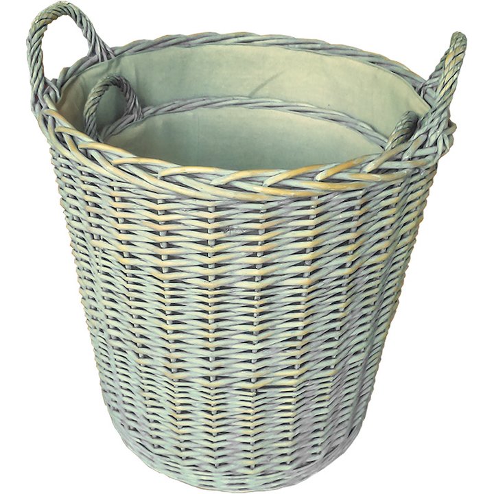 Calfire Provence Large Log Basket - White