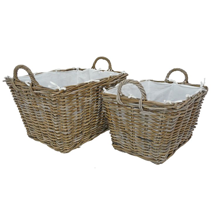 Manor Grosvenor Log Baskets - Set of 2 - Brown