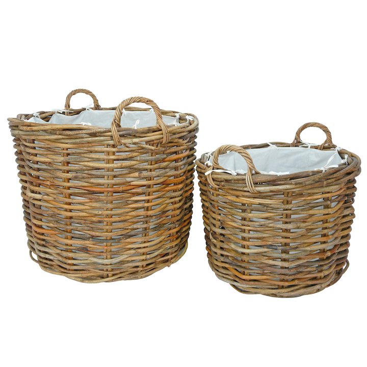Manor Ritz Log Baskets - Set of 2 - Brown