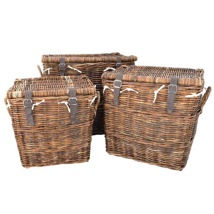 Manor Washington Log Baskets - Set of 3 - Brown