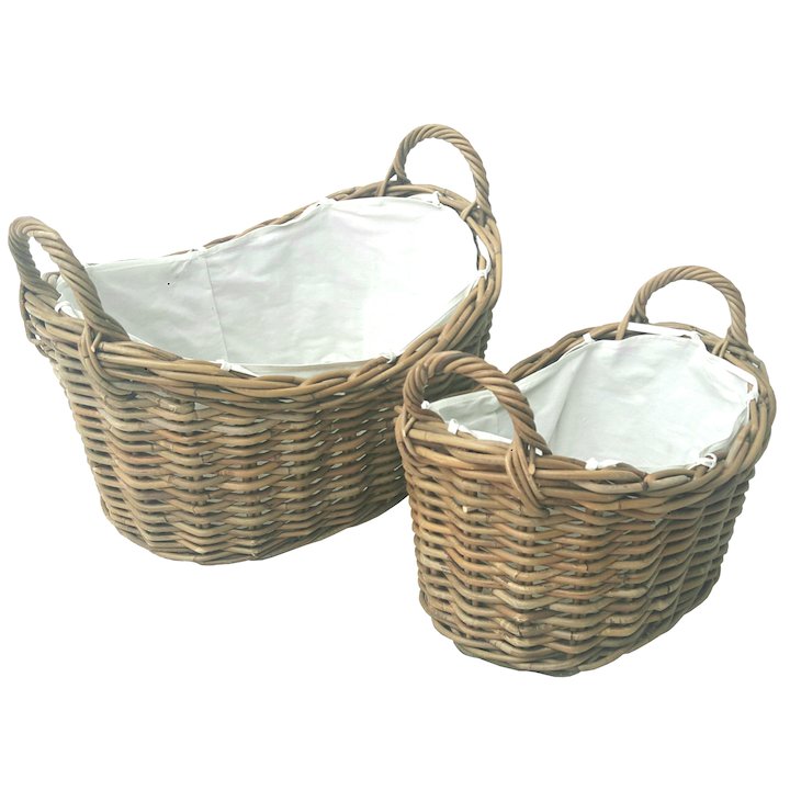 Manor Soho Log Baskets - Set of 2 - Brown