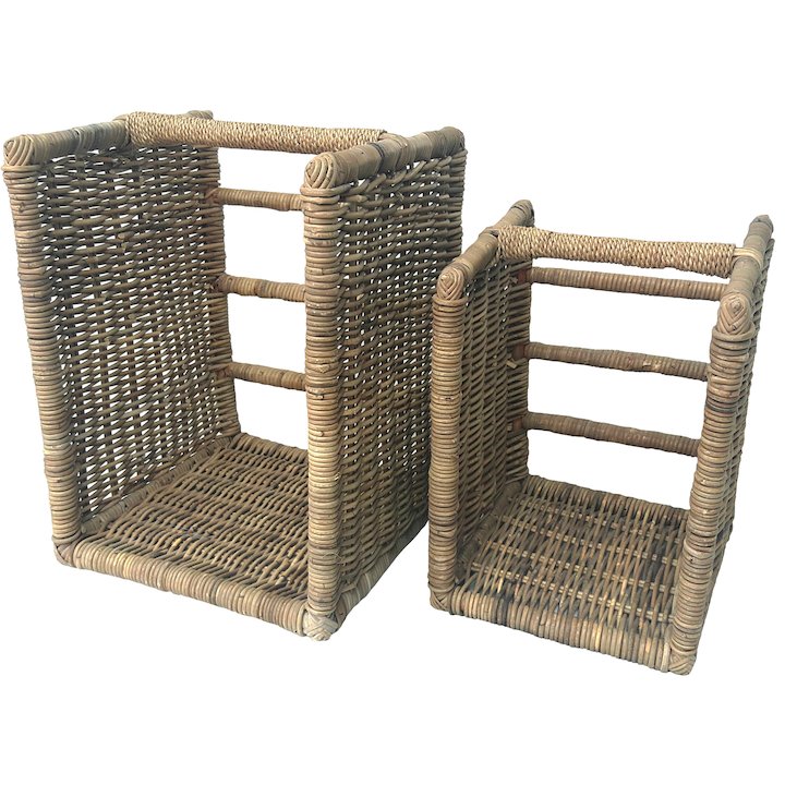 Manor Beaumont Log Baskets - Set of 2 - Brown