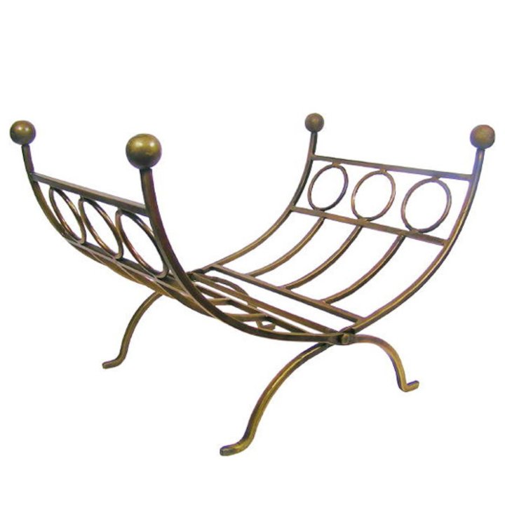 Calfire Roden Log Holder - Antique Brass