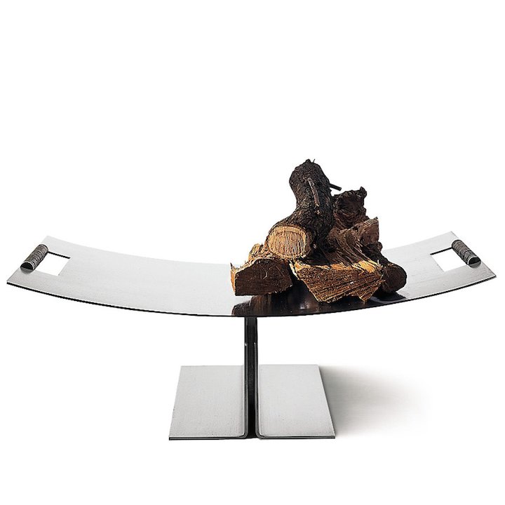 Conmoto Peter Maly Raised Tray Log Holder - Stainless Steel