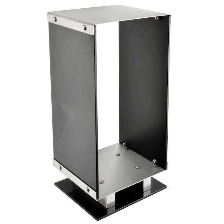 Manor Alpha Contemporary Log Holder - Black Glass
