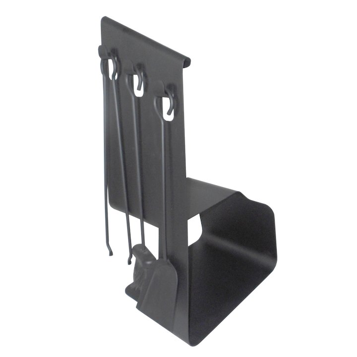 Manor Viking Log Holder - With Fire Tools - Black