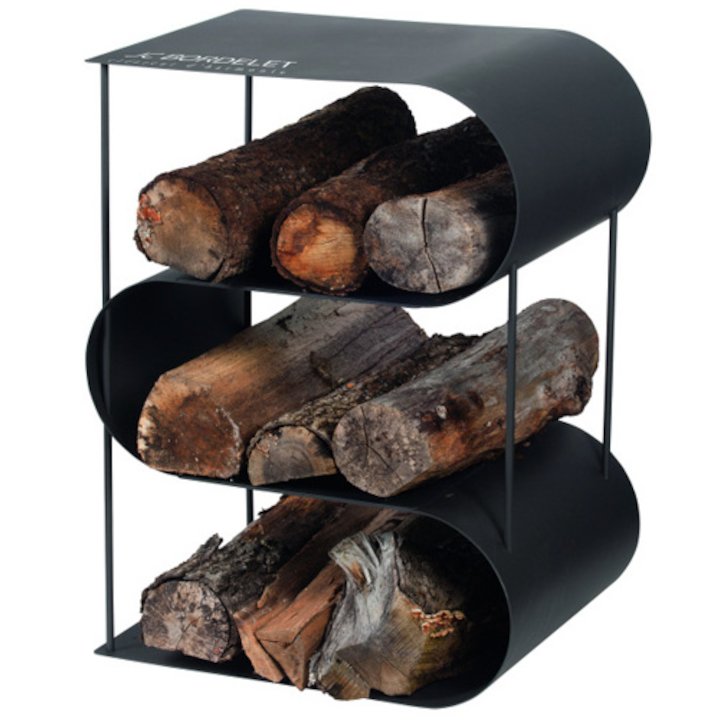JC Bordelet Modern Log Holder - Clearance - Black