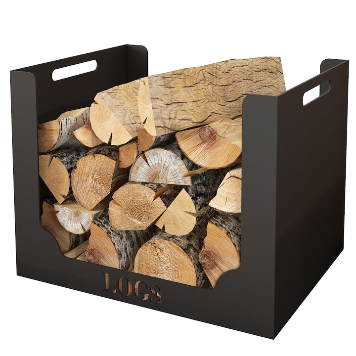 Broseley Square Log Holder - Black