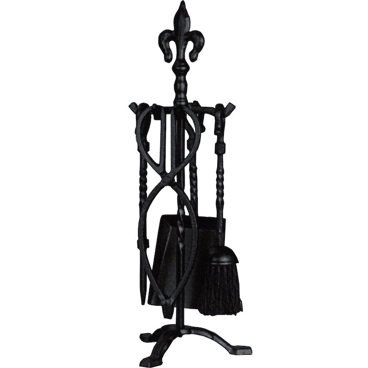 Calfire Fleur-de-lys Fire Tool Companion Set - Black