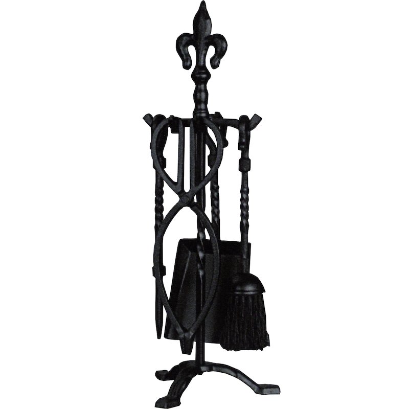 Calfire Fleur-de-lys Fire Tool Companion Set - Black