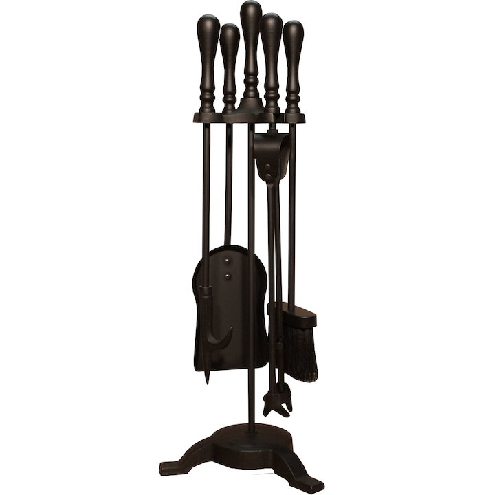 Calfire Traditional Tall Fire Tool Companion Set - Black