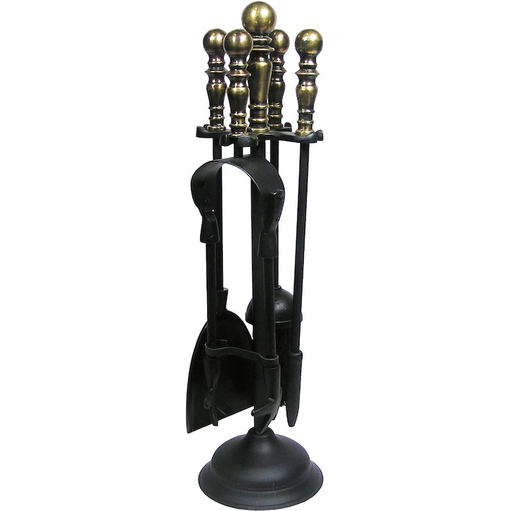 Calfire Duchess Short Fire Tool Companion Set - Black / Antique Brass