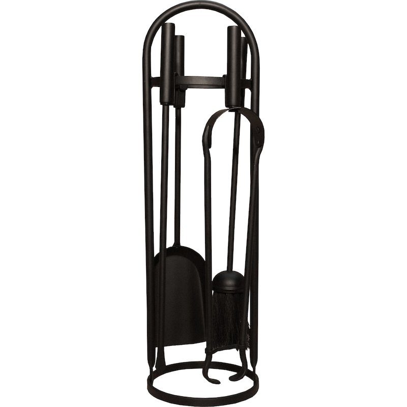 Calfire Modern Round Fire Tool Companion Set - Black
