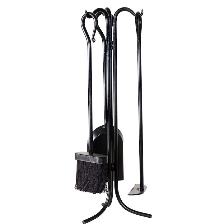 Calfire Wood Stove Fire Tool Companion Set - Black