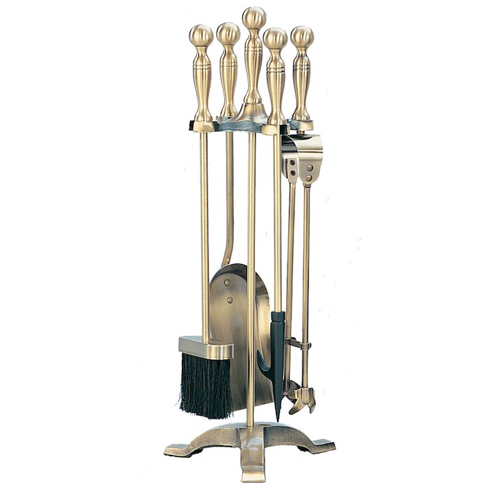 Manor Fire Tool Companion Set - Antique Brass