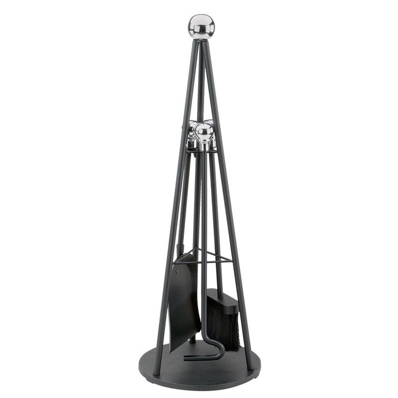 Manor Mini Teepee Fire Tool Companion Set - Black / Chrome